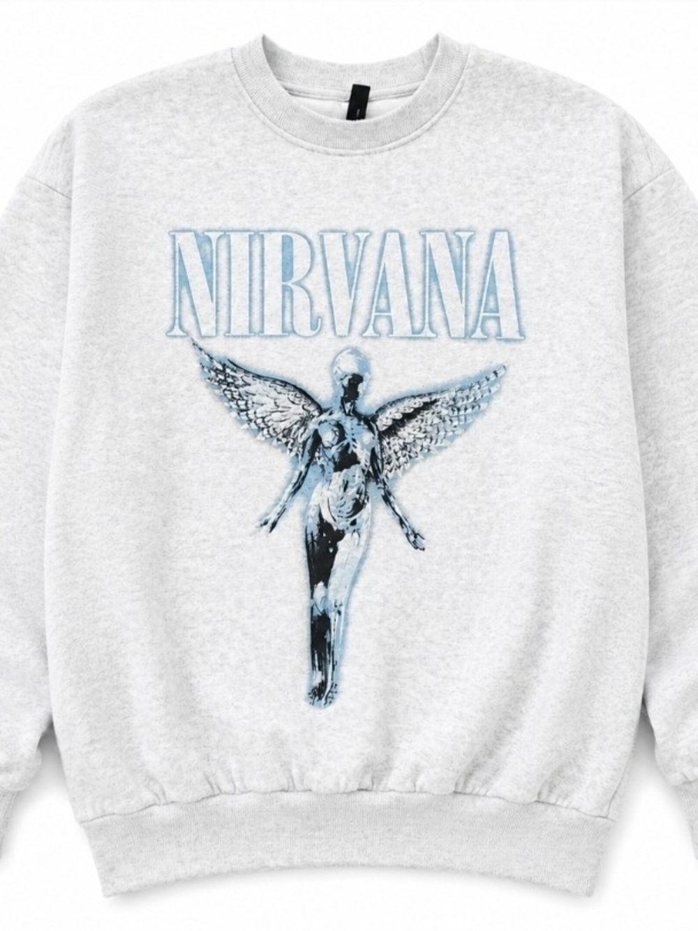 Nirvana Graphic Crewneck Sweatshirt - Light Gray